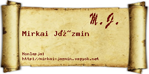 Mirkai Jázmin névjegykártya